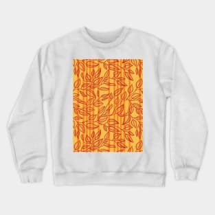 Minimalist Leaf Line Art Illustration as a Seamless Surface Pattern Design Crewneck Sweatshirt